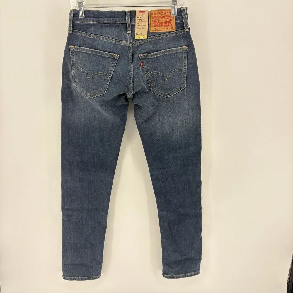 Levi's 502 Taper Men's Jeans 28x32 Flex Stretch Medium Wash Denim NWT